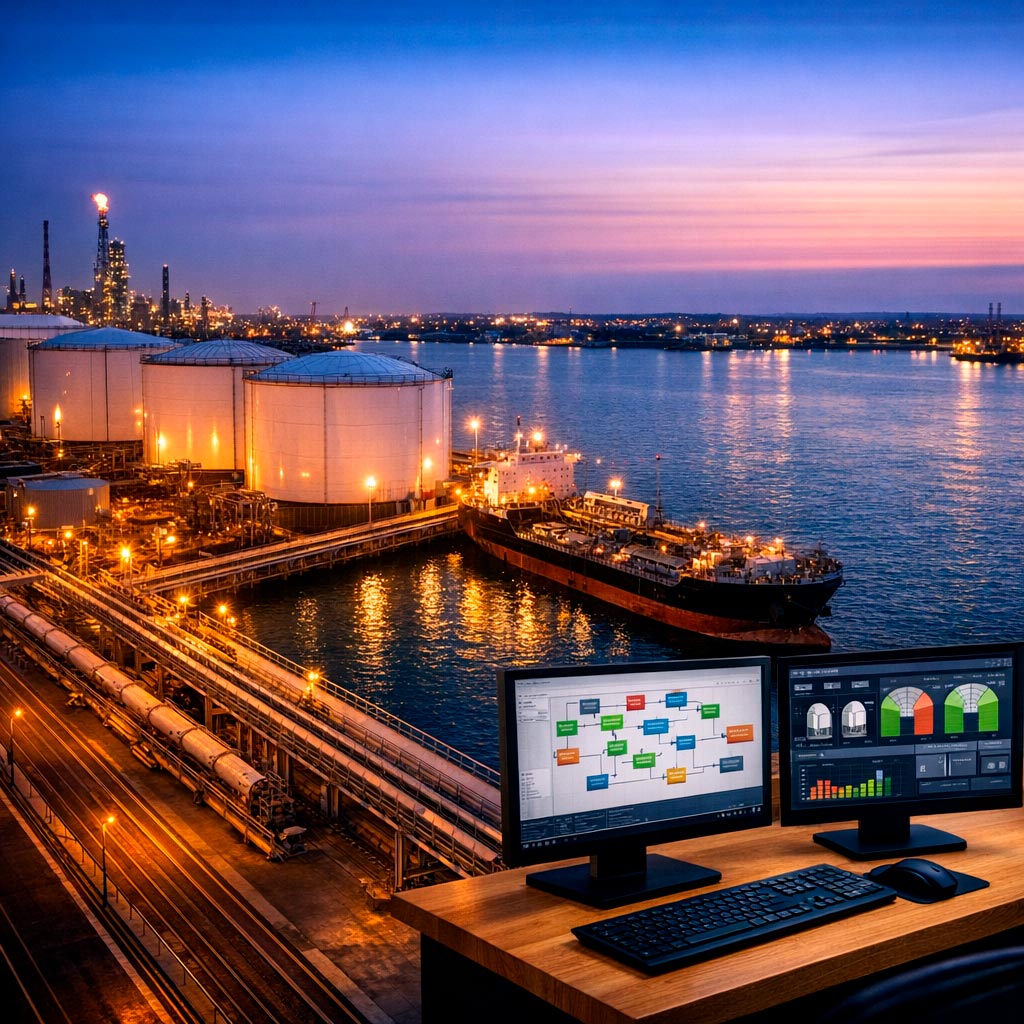 gestion-informatica-petroquimica-4 Software a medida para terminales petroquímicas: TMS, control de stock, validaciones, reporting e integración ERP/OT. Optimiza operación y seguridad.
